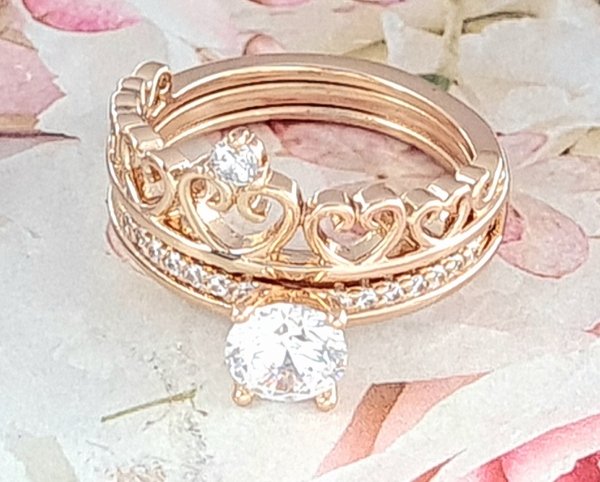 Goldring 18,00 mm. vergoldete Verlobung Xuping