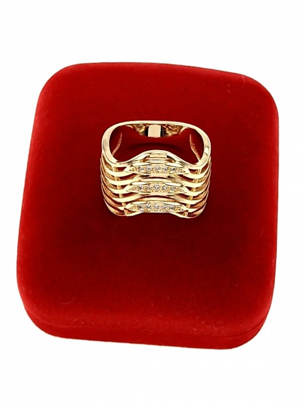 Goldring 18,60 mm. vergoldete Verlobung Xuping