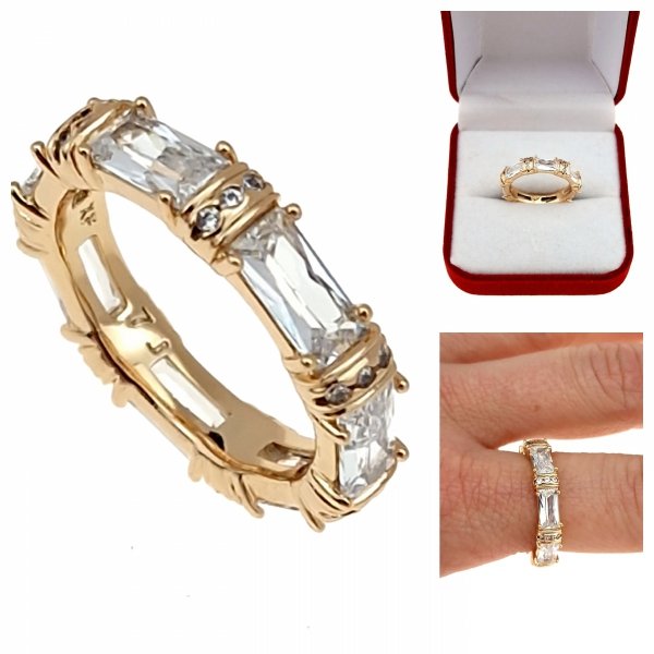 Goldring 18,60 mm. vergoldete Verlobung Xuping