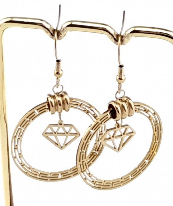 goldene Ohrringe aus Edelstahl