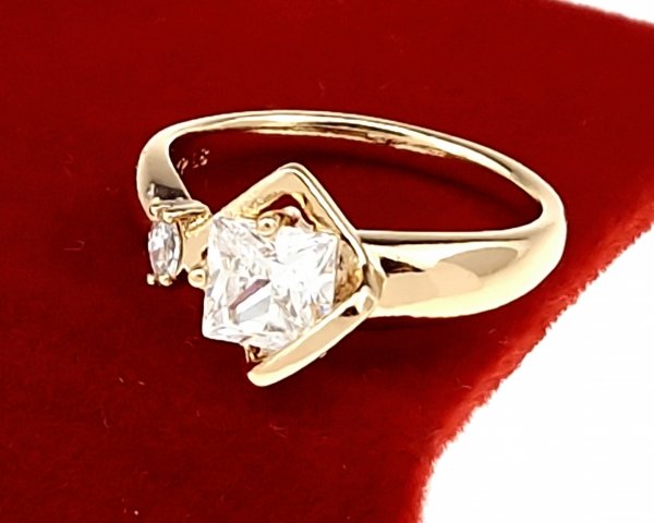 Goldring 18,60 mm. vergoldete Verlobung Xuping