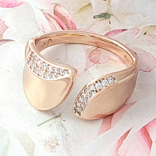 Goldring 16,60 mm. vergoldete Verlobung Xuping