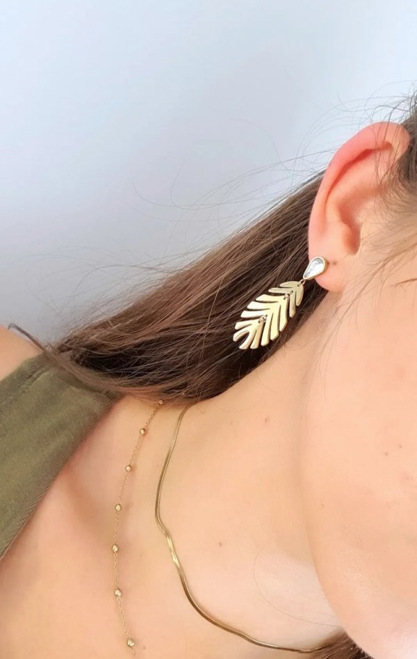 goldene Ohrringe aus Edelstahl