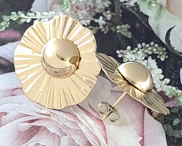 goldene Ohrringe aus Edelstahl