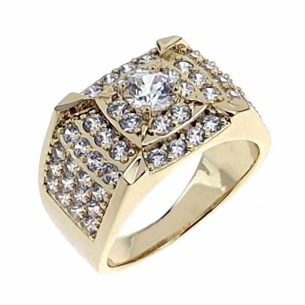 Goldring 18,60 mm. vergoldete Verlobung Xuping