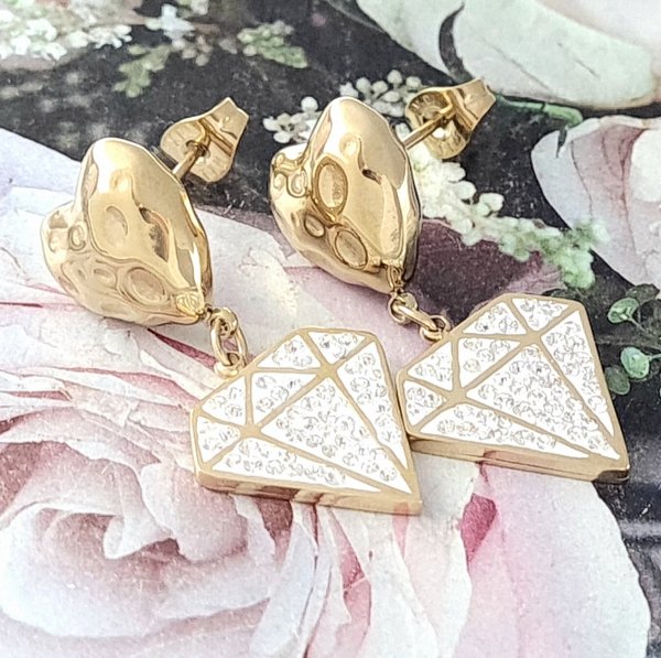 goldene Ohrringe aus Edelstahl