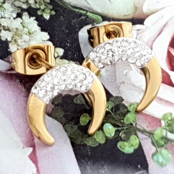 goldene Ohrringe aus Edelstahl