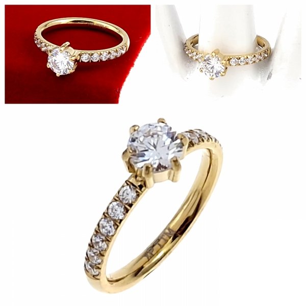 Ring 19,00 mm, goldener Edelstahl