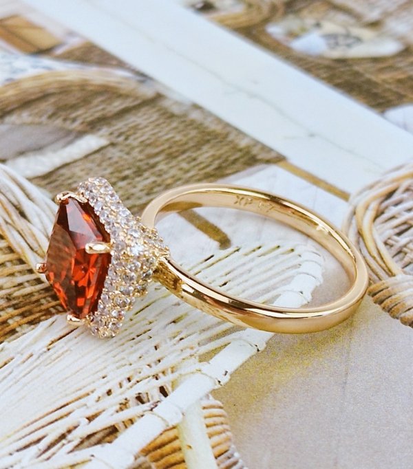 Goldring 18,60 mm. vergoldete Verlobung Xuping