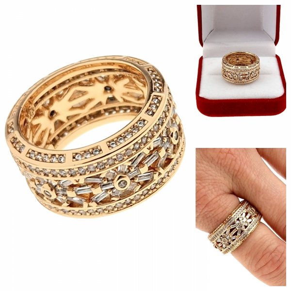 Goldring 18,60 mm. vergoldete Verlobung Xuping