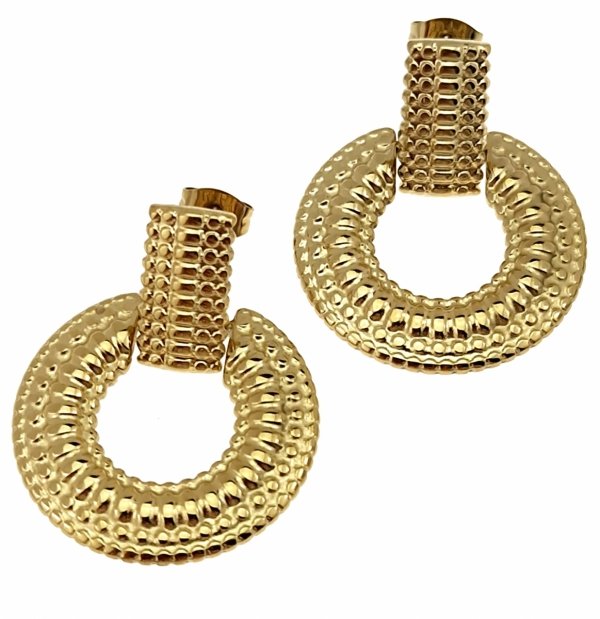 goldene Ohrringe aus Edelstahl