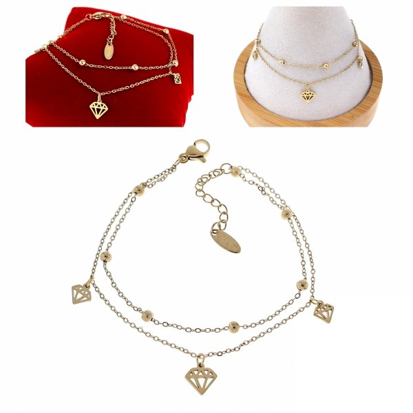 ARMBAND GOLD CELEBRITY EDELSTAHL