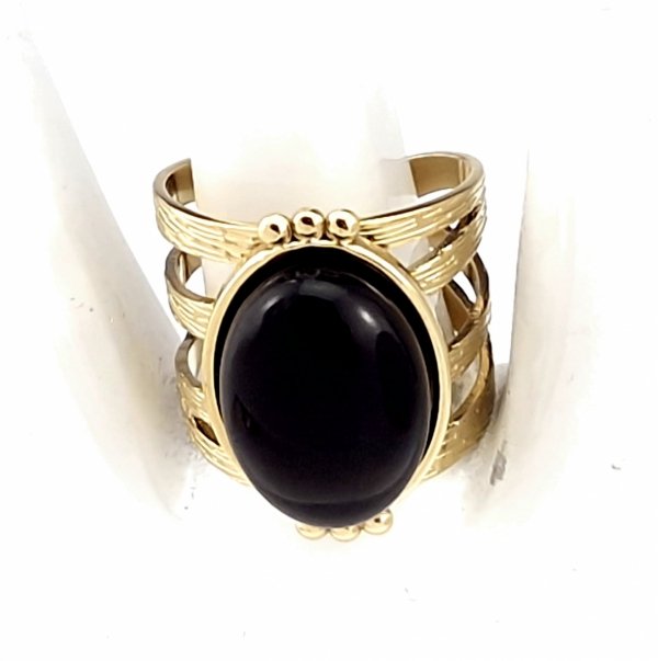 Ring 18,30 mm, goldener Edelstahl