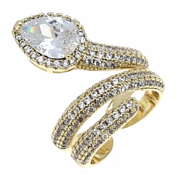 Goldring 17,00 mm. vergoldete Verlobung Xuping
