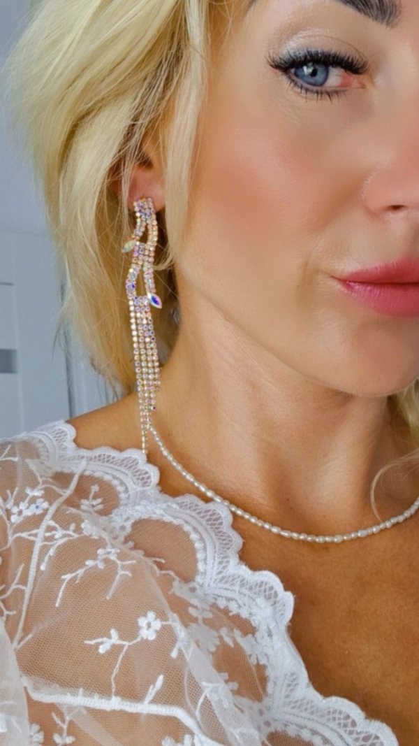 OHRRINGE GOLD LANGE ZIRKONIA HOCHZEIT HOCHZEIT