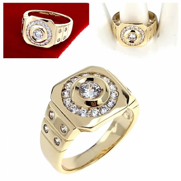 Goldring 18,60 mm. vergoldete Verlobung Xuping