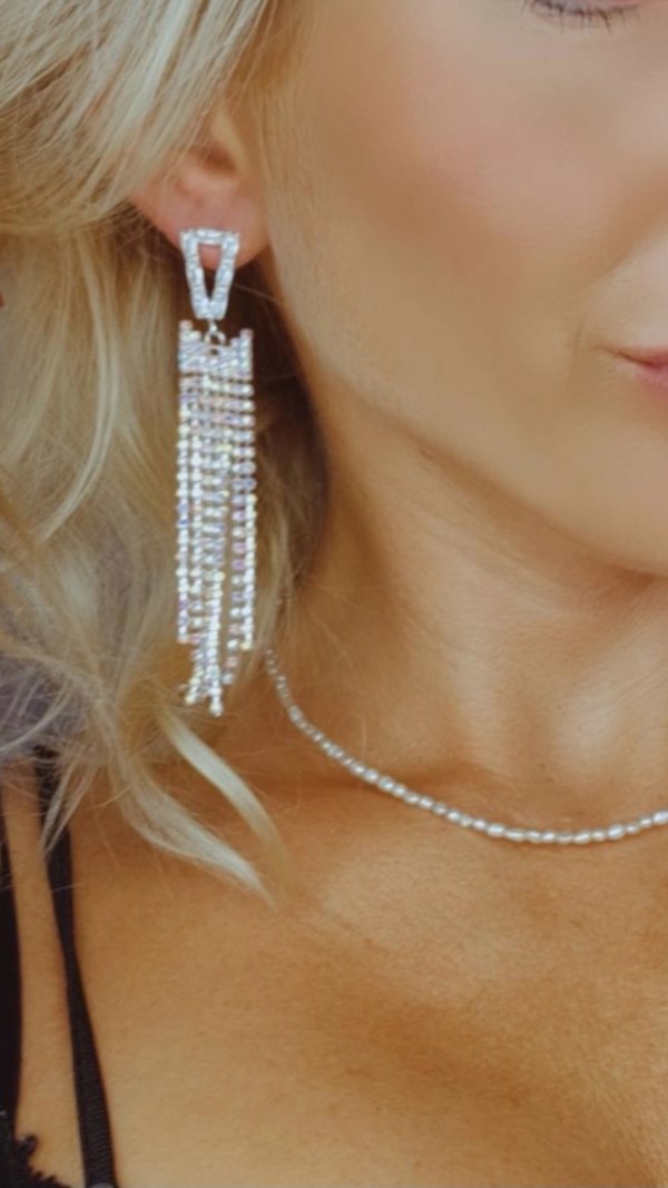OHRRINGE GOLD LANGE ZIRKONIA HOCHZEIT HOCHZEIT