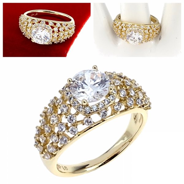 Goldring 18,60 mm. vergoldete Verlobung Xuping