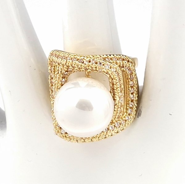 Goldring 17,00 mm. vergoldete Verlobung Xuping