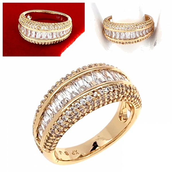 Goldring 18,60 mm. vergoldete Verlobung Xuping