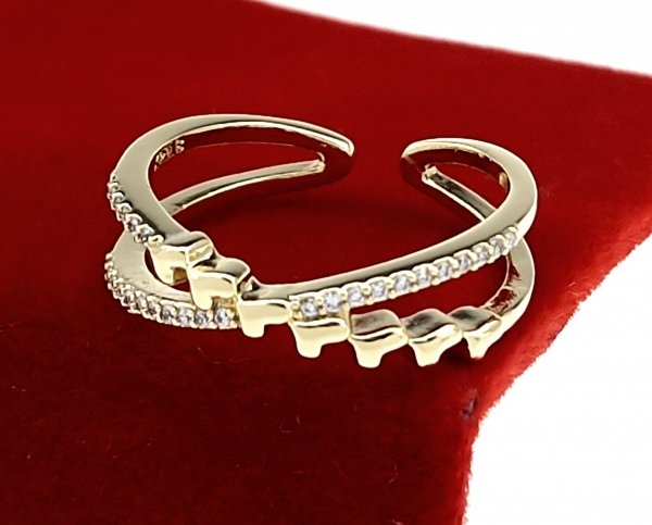 Goldring 18,60 mm. vergoldete Verlobung Xuping