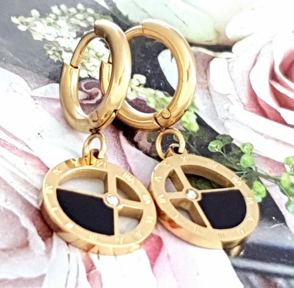 goldene Ohrringe aus Edelstahl