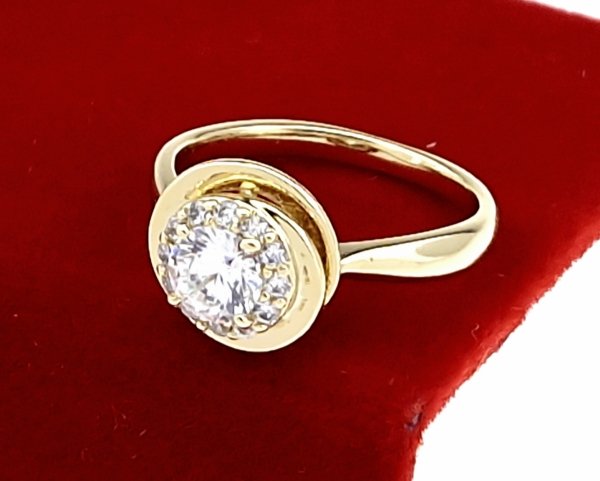 Goldring 18,60 mm. vergoldete Verlobung Xuping