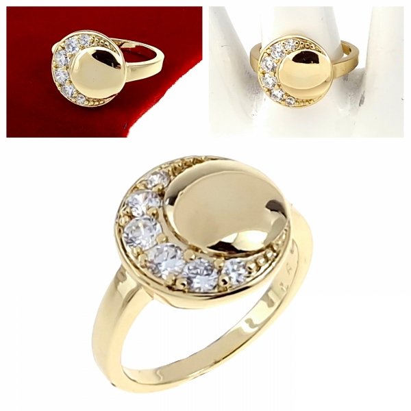 Goldring 18,60 mm. vergoldete Verlobung Xuping