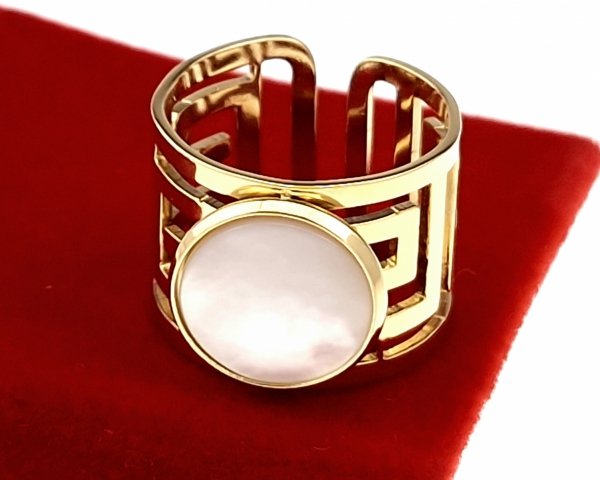 Ring 18,30 mm, goldener Edelstahl