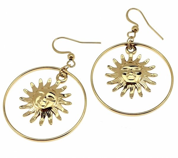 gold earrings made of stainless steel