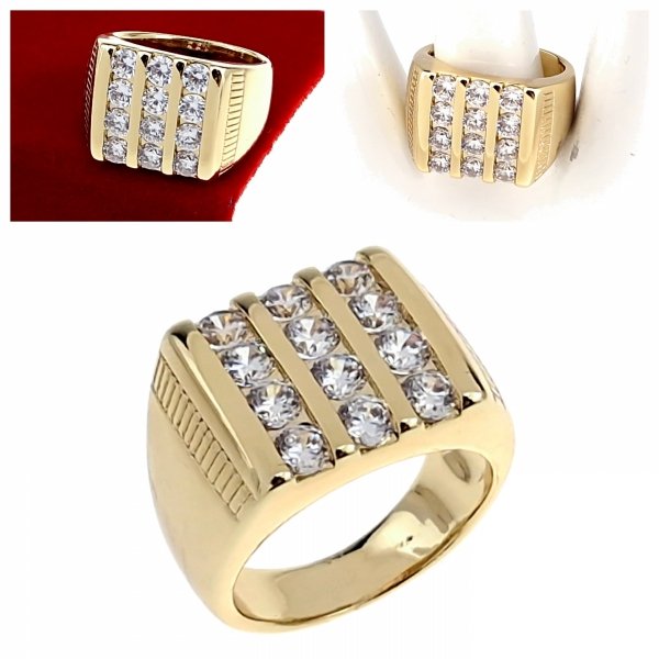 gold ring 18,60mm. gold-plated engagement xuping