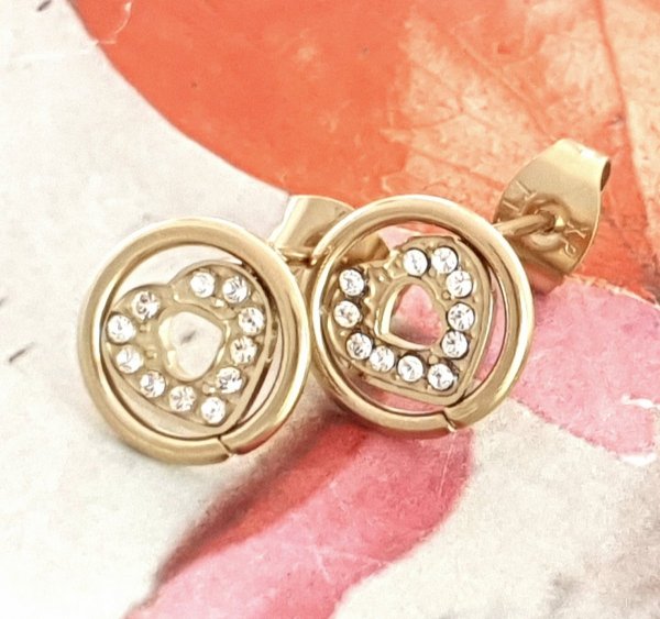 gold earrings made of stainless steel