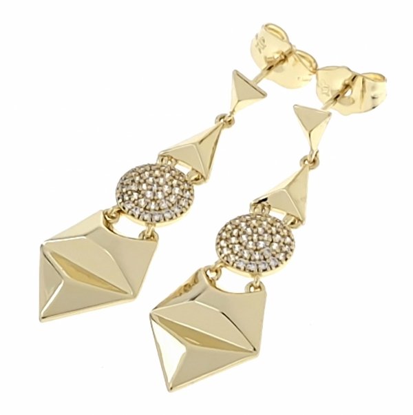 gold plated earrings with exclusive cubic zirconia
