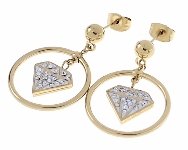 gold earrings made of stainless steel