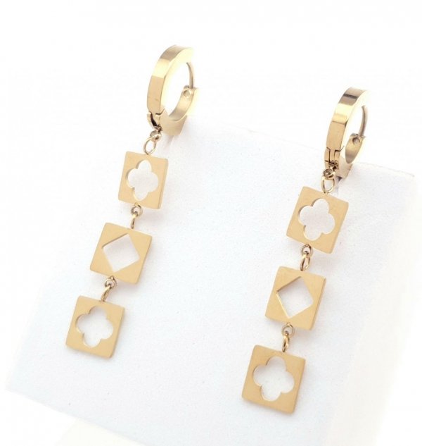 gold earrings made of stainless steel