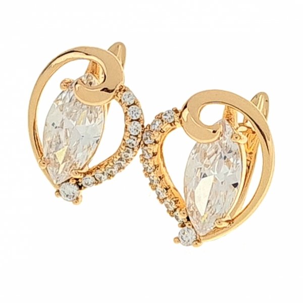 gold plated earrings with exclusive cubic zirconia