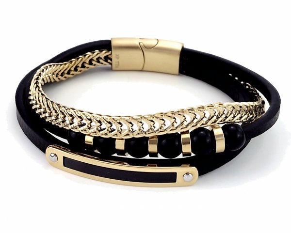 BRACELET GOLD CELEBRITY STAINLESS STEEL