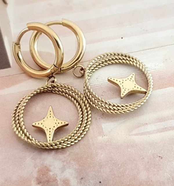 gold earrings made of stainless steel