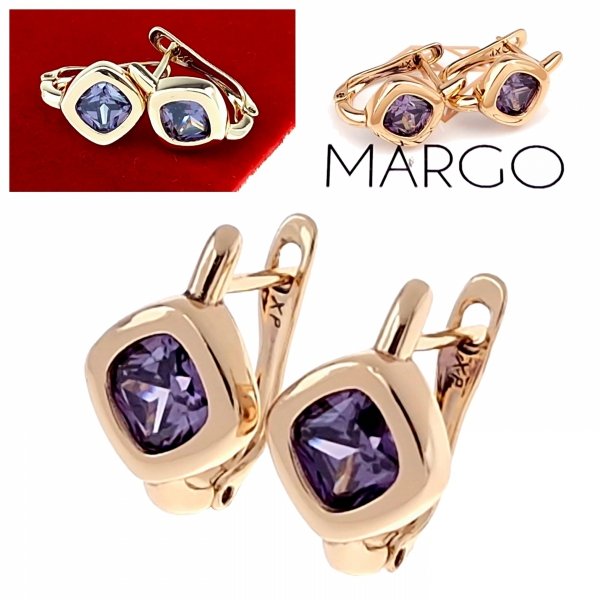 gold plated earrings with exclusive cubic zirconia