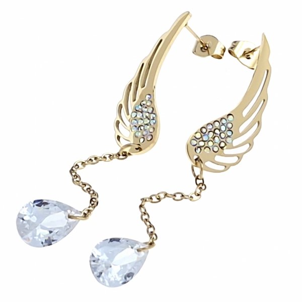 gold earrings made of stainless steel