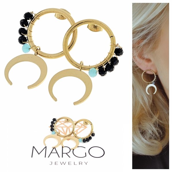 gold earrings made of stainless steel