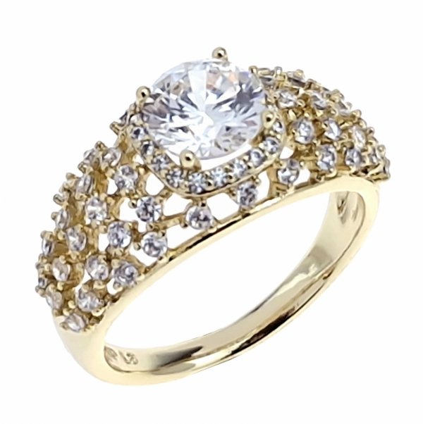 gold ring 18,60mm. gold-plated engagement xuping