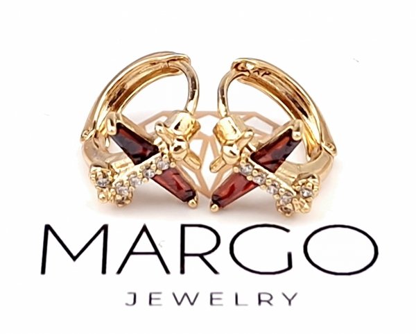 gold plated earrings with exclusive cubic zirconia