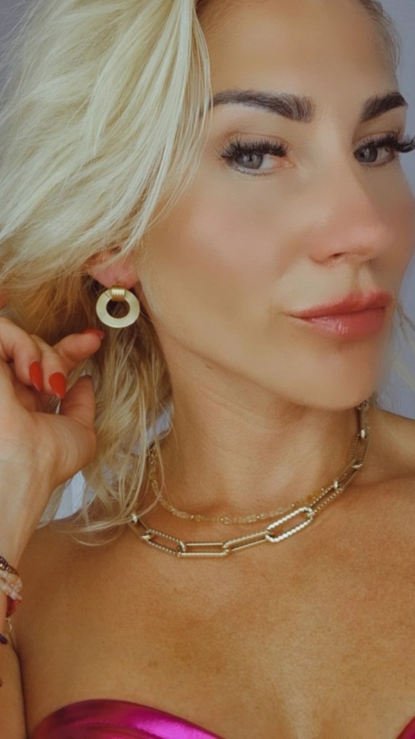 gold earrings made of stainless steel