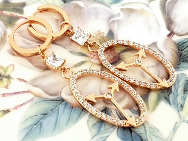 gold plated earrings with exclusive cubic zirconia