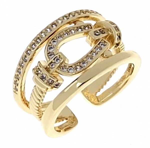 gold ring 17,00mm. gold-plated engagement xuping