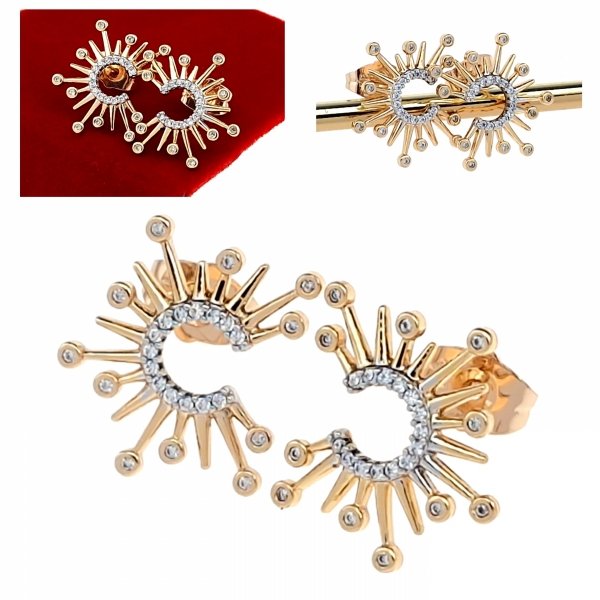gold plated earrings with exclusive cubic zirconia