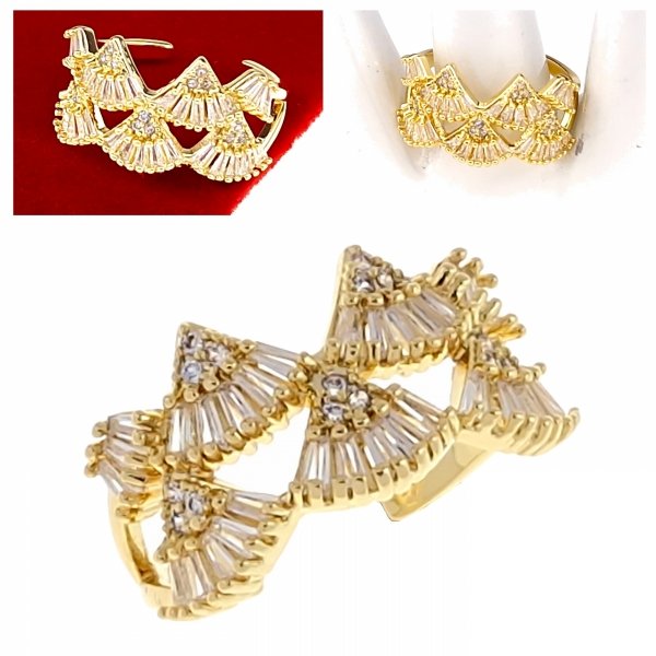 gold ring 17,00mm. gold-plated engagement xuping