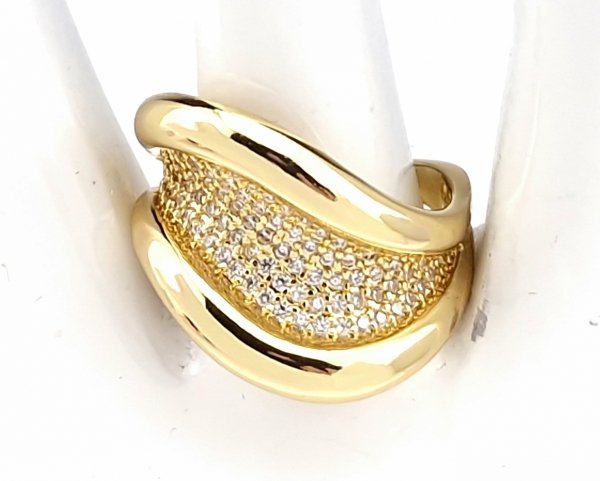 gold ring 17,00mm. gold-plated engagement xuping
