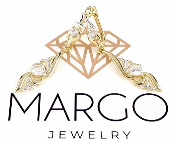 gold plated earrings with exclusive cubic zirconia